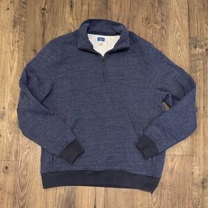 EUC J.Crew Knit Goods Blue Quarter Zip Sweatshirt - Large